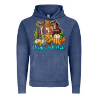 Vintage Denim Happy Fall Y'all Longhorn Cow Vintage Hoodie - RanaPortraitStore