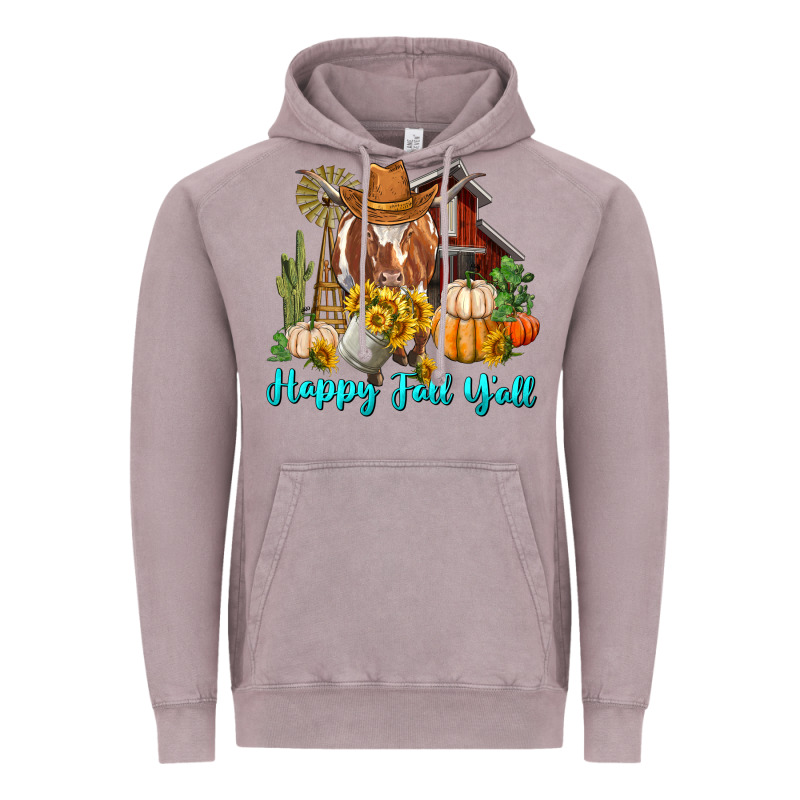 Happy Fall Y'all Longhorn Cow Vintage Hoodie by RanaPortraitStore | Teevron