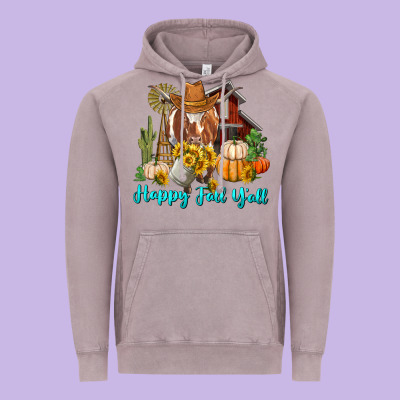 Vintage Hoodie Happy Fall Y'all Longhorn Cow