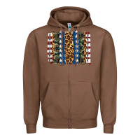 Chestnut usa army pattern brushstroke Zipper Hoodie - Artiststas