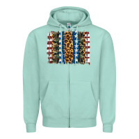 Seafoam usa army pattern brushstroke Zipper Hoodie - Artiststas