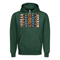 Sports Green usa army pattern brushstroke Zipper Hoodie - Artiststas