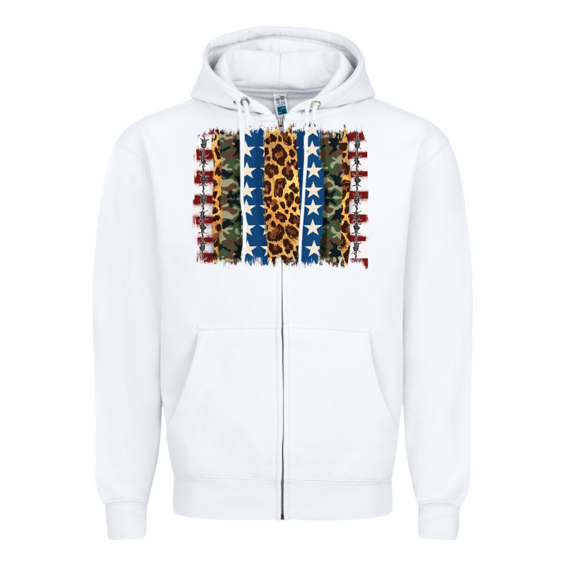 Usa Army Pattern Brushstroke Zipper Hoodie by Artiststas | Teevron