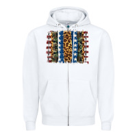 White usa army pattern brushstroke Zipper Hoodie - Artiststas