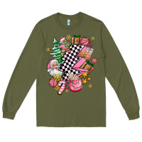 Army Green pink christmas lightning bolt Long Sleeve Tee - AdoDesignShop