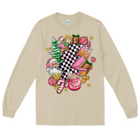 Mushroom pink christmas lightning bolt Long Sleeve Tee - AdoDesignShop