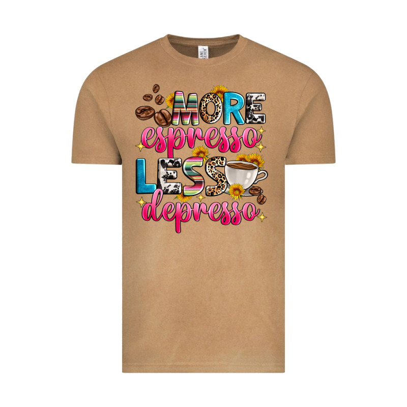 More Espresso Less Depresso Vintage Tee by Zillion Design Studio | Teevron