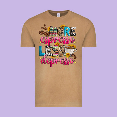 More Espresso Less Depresso Vintage Tee Designed By Zillion Design Studio