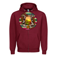 Burgundy horseshoe circle Zipper Hoodie - JahusDesignShop