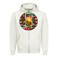 Oatmeal Heather horseshoe circle Zipper Hoodie - JahusDesignShop