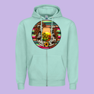 Horseshoe Circle Zipper Hoodie Designed By Jahusdesignshop