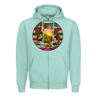 Seafoam horseshoe circle Zipper Hoodie - JahusDesignShop
