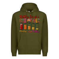 Army Green Battery Life Of A Bus Driver Premium Hoodie - BundleAndBundleShop