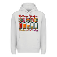 Dove Grey Battery Life Of A Bus Driver Premium Hoodie - BundleAndBundleShop