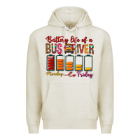 Oatmeal Heather Battery Life Of A Bus Driver Premium Hoodie - BundleAndBundleShop
