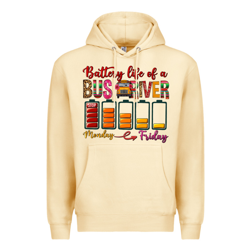 Battery Life Of A Bus Driver Premium Hoodie by BundleAndBundleShop | Teevron