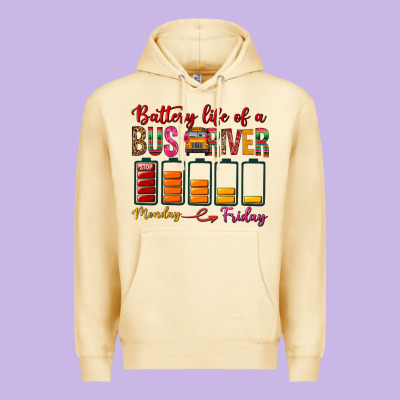 Battery Life Of A Bus Driver Premium Hoodie Designed By Bundleandbundleshop