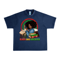 Navy Bae black and educated Urban Heavy Tee - Zillion Design Studio