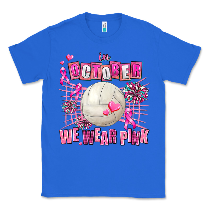 In October We Wear Pink Volleyball Classic Tee by AdoDesignShop | Teevron