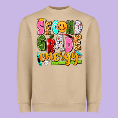 Second Grade Energy Heavyweight Sweatshirt Designed By Texasbilliewilder