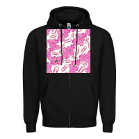 Black floral school seamless pattern Zipper Hoodie - BundleAndBundleShop