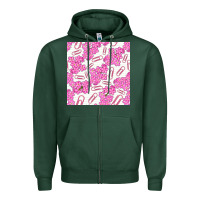 Sports Green floral school seamless pattern Zipper Hoodie - BundleAndBundleShop