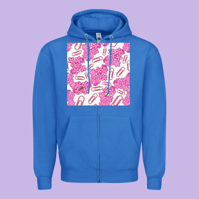 Floral School Seamless Pattern Zipper Hoodie Designed By Bundleandbundleshop