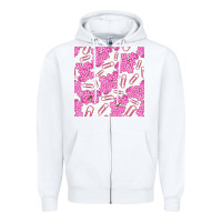 White floral school seamless pattern Zipper Hoodie - BundleAndBundleShop