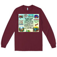 Burgundy life is better by the campfire Long Sleeve Tee - JahusDesignShop