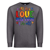 Charcoal Heather all for love and love for all Premium Sweatshirt - MaliasSmallBusiness