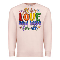 Pale Pink all for love and love for all Premium Sweatshirt - MaliasSmallBusiness