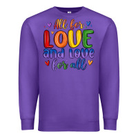 Purple all for love and love for all Premium Sweatshirt - MaliasSmallBusiness