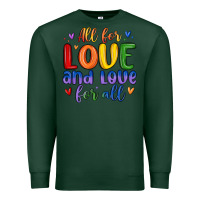 Sports Green all for love and love for all Premium Sweatshirt - MaliasSmallBusiness