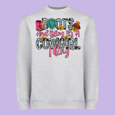 Boots And Bling It S A Cowgirl Thing Heavyweight Sweatshirt Designed By Zillion Design Studio