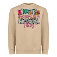 Mushroom boots and bling it s a cowgirl thing Heavyweight Sweatshirt - Zillion Design Studio