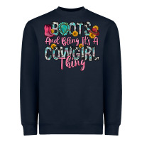 Navy boots and bling it s a cowgirl thing Heavyweight Sweatshirt - Zillion Design Studio