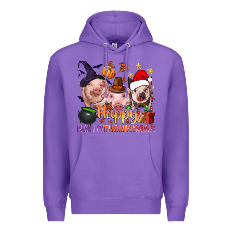 Happy Hallothanksmas Pigs Premium Hoodie by BundleAndBundleShop | Teevron