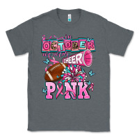 Charcoal Heather in october we wear cheer pink football Classic Tee - AdoDesignShop