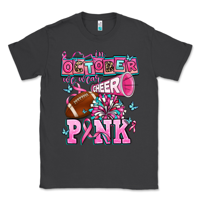 In October We Wear Cheer Pink Football Classic Tee by AdoDesignShop | Teevron