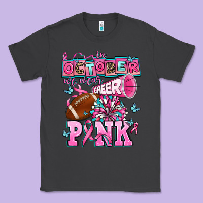 In October We Wear Cheer Pink Football Classic Tee Designed By Adodesignshop