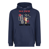Navy hot mess always stressed race mama Heavyweight Hoodie - MaliasSmallBusiness