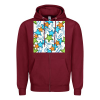 Burgundy stars school seamless pattern Zipper Hoodie - BundleAndBundleShop