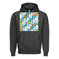 Charcoal Heather stars school seamless pattern Zipper Hoodie - BundleAndBundleShop