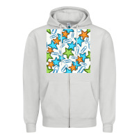 Dove Grey stars school seamless pattern Zipper Hoodie - BundleAndBundleShop