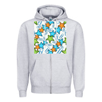 Heather Grey stars school seamless pattern Zipper Hoodie - BundleAndBundleShop