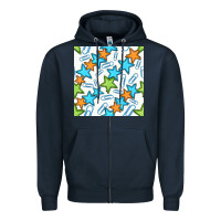 Navy stars school seamless pattern Zipper Hoodie - BundleAndBundleShop