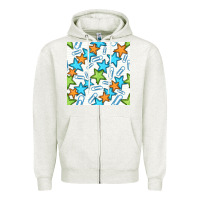 Oatmeal Heather stars school seamless pattern Zipper Hoodie - BundleAndBundleShop