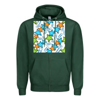 Stars School Seamless Pattern Zipper Hoodie | Teevron