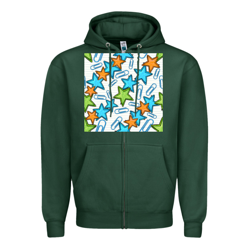 Stars School Seamless Pattern Zipper Hoodie by BundleAndBundleShop | Teevron
