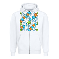 White stars school seamless pattern Zipper Hoodie - BundleAndBundleShop